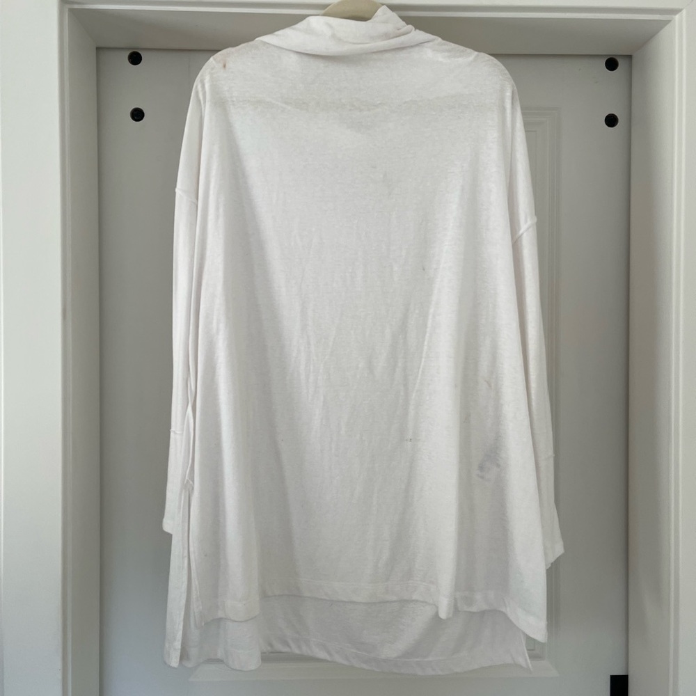 Free People White Long Sleeve T-Shirt Dress
